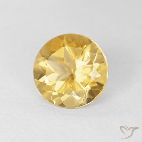 Citrino ouro médio Natural 1.73ct, Redondo, VVS