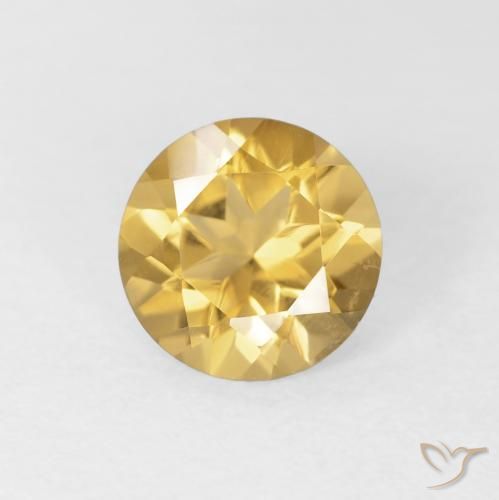 1.10ct Natural ouro médio Citrino, Redondo, VVS