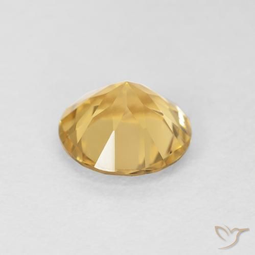 Citrino ouro médio Natural 1.10ct, Redondo, VVS