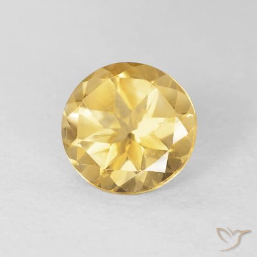 Citrino ouro médio Natural 1.62ct, Redondo, VVS