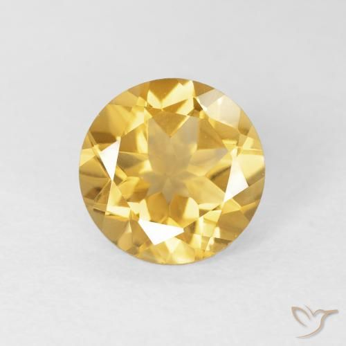 1.72ct Natural ouro médio Citrino, Redondo, VVS