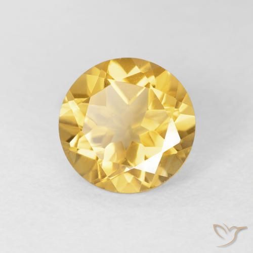 Citrino ouro médio Natural 1.72ct, Redondo, VVS