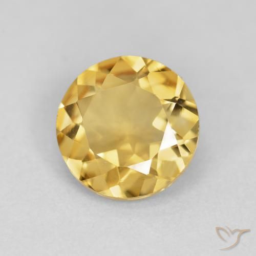 Citrino ouro profundo Natural 1.49ct, Redondo, VVS
