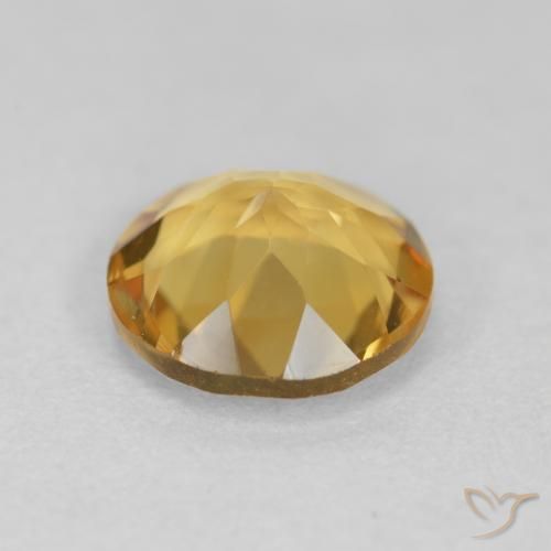 Citrino ouro profundo Natural 1.49ct, Redondo, VVS