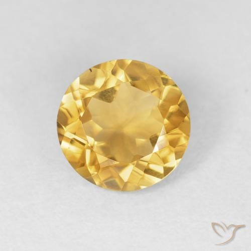 1.53ct Natural ouro brilhante Citrino, Redondo, VVS