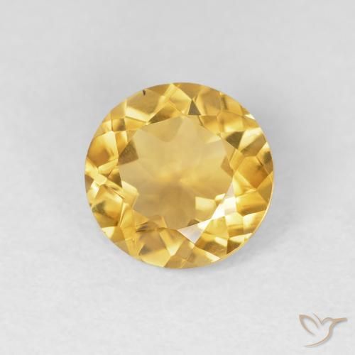 Citrino ouro brilhante Natural 1.53ct, Redondo, VVS