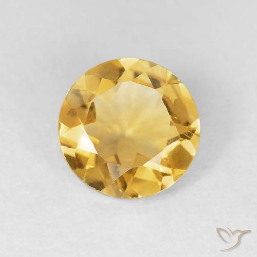 1.60ct Natural ouro brilhante Citrino, Redondo, VVS