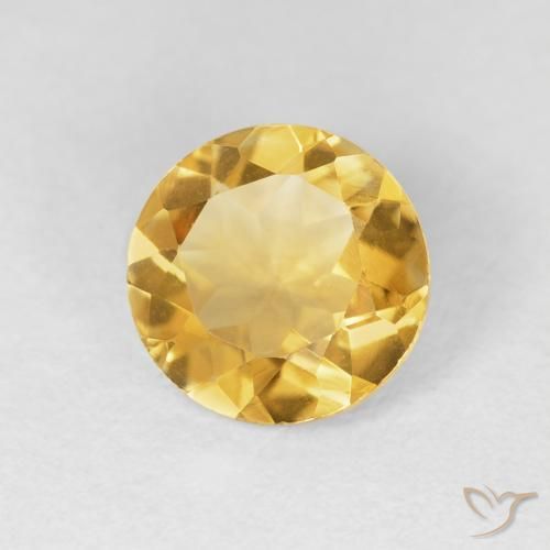 Citrino ouro brilhante Natural 1.60ct, Redondo, VVS