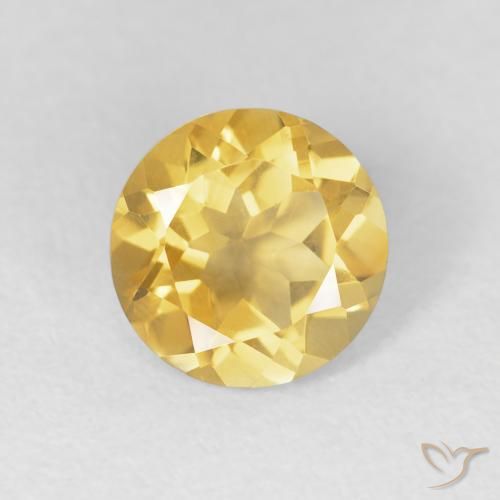 1.89ct Natural Laranja Dourada Citrino, Redondo, VVS