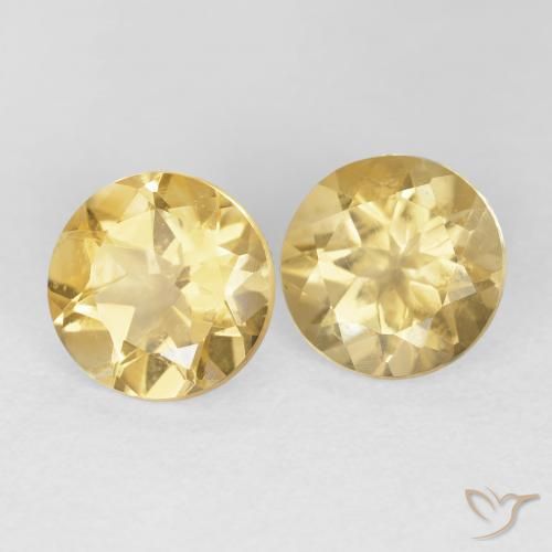 Pedras preciosas de Citrino Dourado natural de 3.60 ct, Redondo, VS