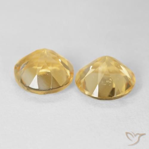 Pedras preciosas de Citrino Dourado natural de 3.60 ct, Redondo, VS