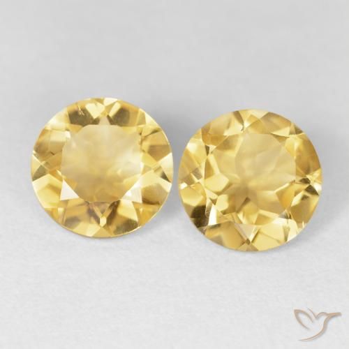 2.96ctw Natural Dourado médio Citrino, Redondo, VVS