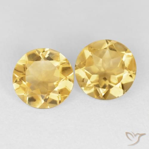 Pedras preciosas de Citrino Dourado médio natural de 2.96 ct, Redondo, VVS