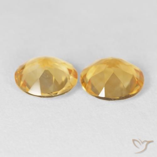 Pedras preciosas de Citrino Dourado médio natural de 2.96 ct, Redondo, VVS