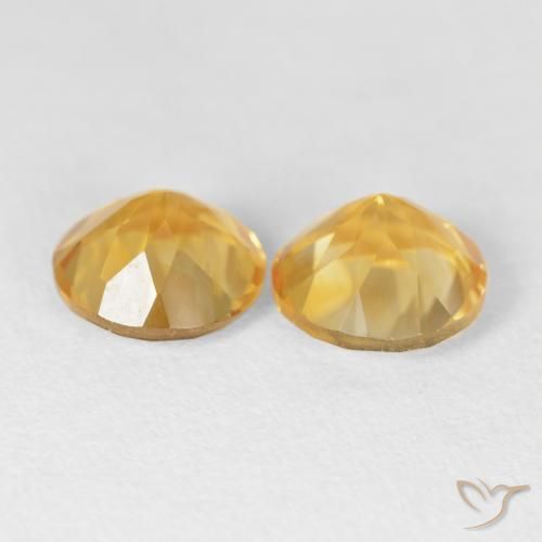 Pedras preciosas de Citrino Dourado natural de 3.45 ct, Redondo, VVS