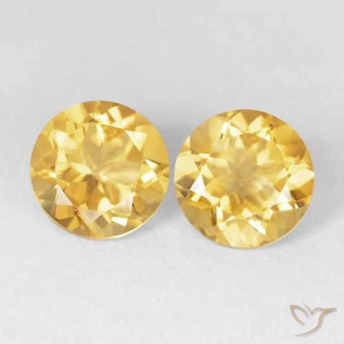 3.70ctw Natural ouro médio Citrino, Redondo, VVS