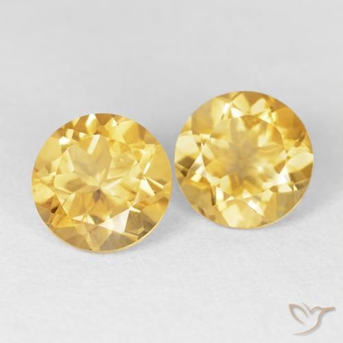 Pedras preciosas de Citrino ouro médio natural de 3.70 ct, Redondo, VVS