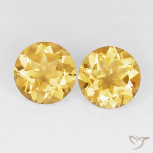 3.69ctw Natural ouro brilhante Citrino, Redondo, VVS