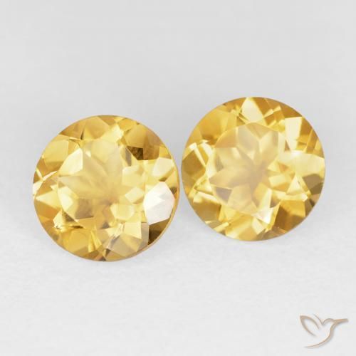 Pedras preciosas de Citrino ouro brilhante natural de 3.69 ct, Redondo, VVS