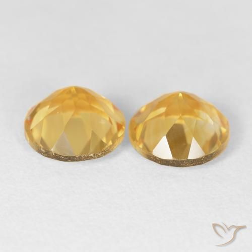 Pedras preciosas de Citrino ouro brilhante natural de 3.69 ct, Redondo, VVS
