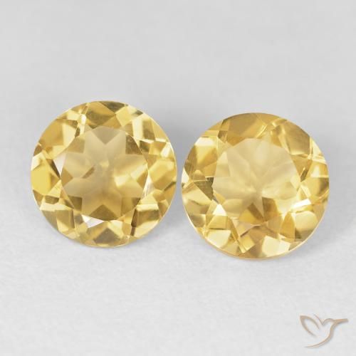 3.76ctw Natural ouro médio Citrino, Redondo, VVS