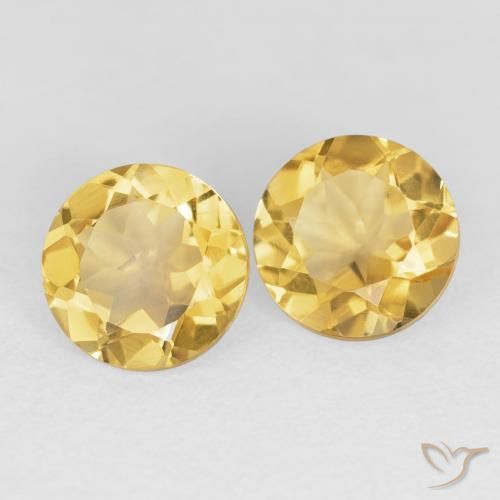 Pedras preciosas de Citrino ouro médio natural de 3.76 ct, Redondo, VVS