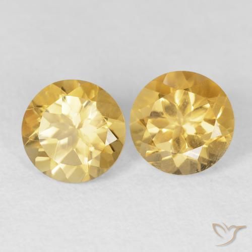 Pedras preciosas de Citrino Ouro natural de 2.45 ct, Redondo, VVS