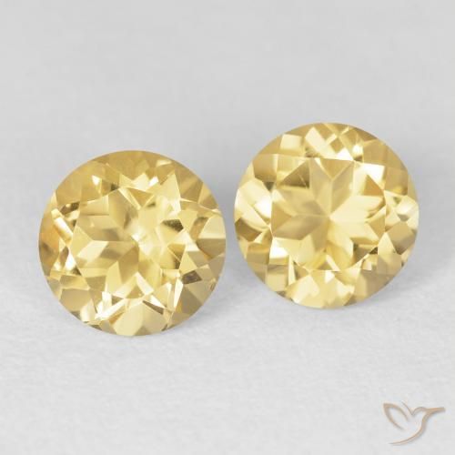 Pedras preciosas de Citrino Luz Dourada natural de 2.72 ct, Redondo, VVS