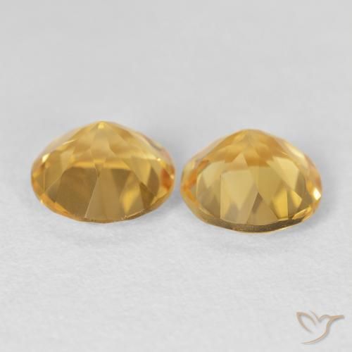 Pedras preciosas de Citrino ouro médio natural de 3.33 ct, Redondo, VVS