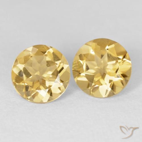 Pedras preciosas de Citrino Ouro natural de 3.45 ct, Redondo, VVS