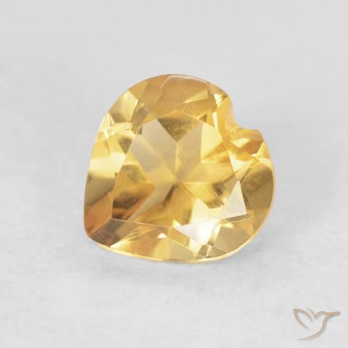 0.66ct Natural ouro médio Citrino, Coração, VVS