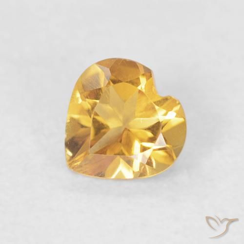 0.38ct Natural ouro médio Citrino, Coração, VVS
