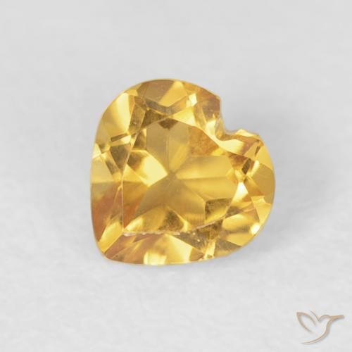 0.45ct Natural ouro brilhante Citrino, Coração, VVS