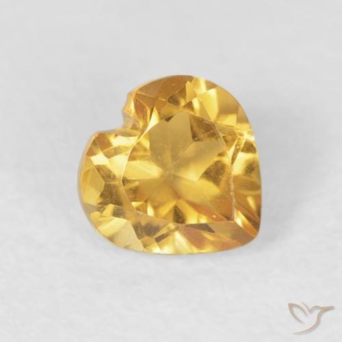 Citrino ouro brilhante Natural 0.45ct, Coração, VVS