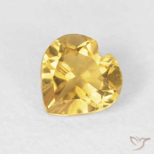 0.42ct Natural Dourado Citrino, Coração, VVS