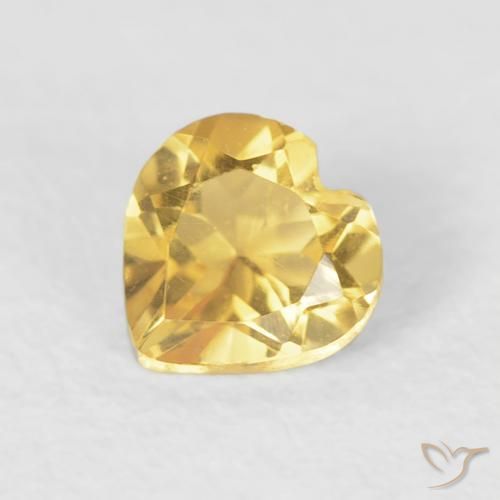 0.40ct Natural ouro médio Citrino, Coração, VVS