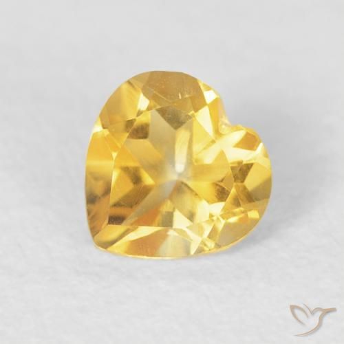 0.44ct Natural ouro médio Citrino, Coração, VVS
