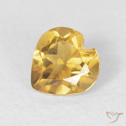 0.42ct Natural ouro brilhante Citrino, Coração, VVS