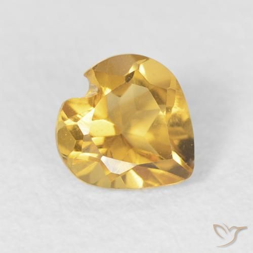 Citrino ouro brilhante Natural 0.42ct, Coração, VVS