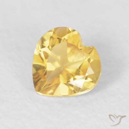 0.42ct Natural Dourado Citrino, Coração, VVS