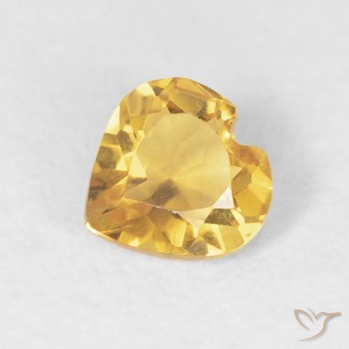 0.35ct Natural ouro médio Citrino, Coração, VVS