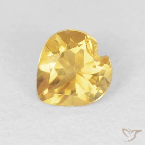 0.42ct Natural Dourado Citrino, Coração, VVS