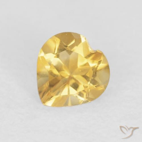 0.64ct Natural ouro médio Citrino, Coração, VVS