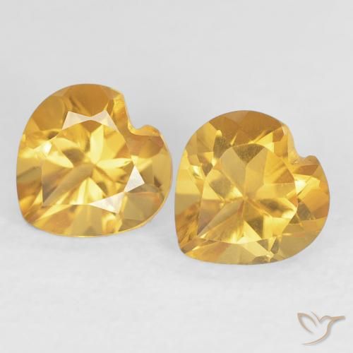 1.42ctw Natural Laranja Dourado Profundo Citrino, Coração, VVS