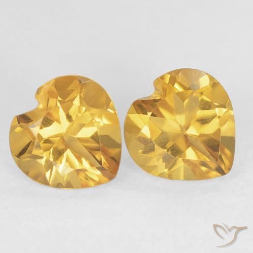 Pedras preciosas de Citrino Laranja Dourado Profundo natural de 1.42 ct, Coração, VVS