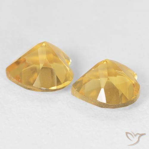Pedras preciosas de Citrino Laranja Dourado Profundo natural de 1.42 ct, Coração, VVS