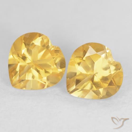 1.49ctw Natural ouro brilhante Citrino, Coração, VVS