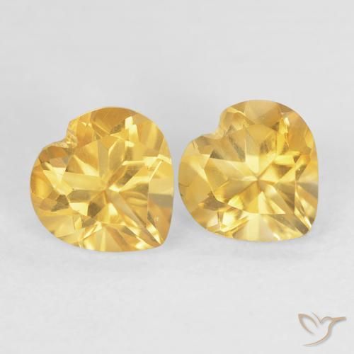 Pedras preciosas de Citrino ouro brilhante natural de 1.49 ct, Coração, VVS
