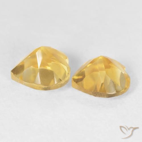 Pedras preciosas de Citrino ouro brilhante natural de 1.49 ct, Coração, VVS