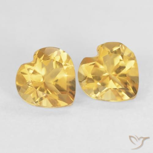Pedras preciosas de Citrino Dourado natural de 0.88 ct, Coração, VVS
